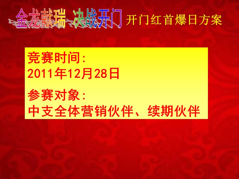 2012年开门红激励方案.ppt_第1页