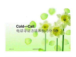 COLD-CALL寻访技巧整理版本.ppt