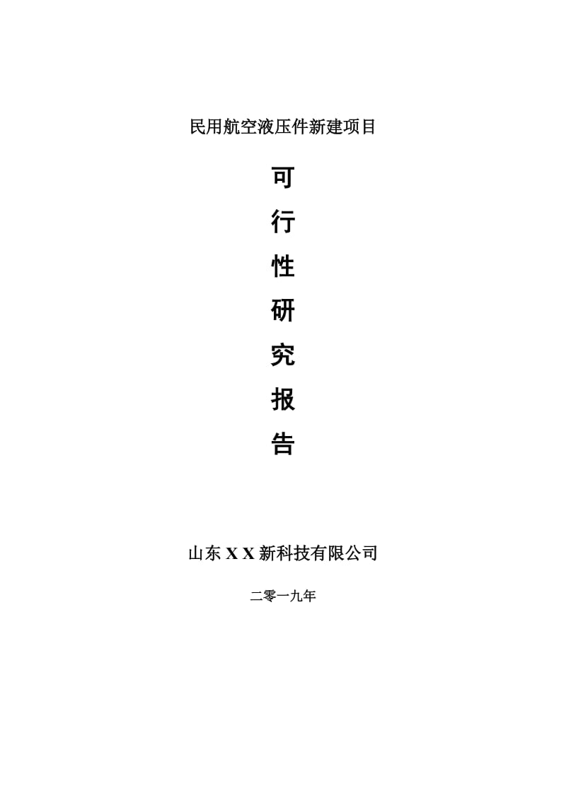 民用航空液压件新建项目可行性研究报告-可修改备案申请_第1页