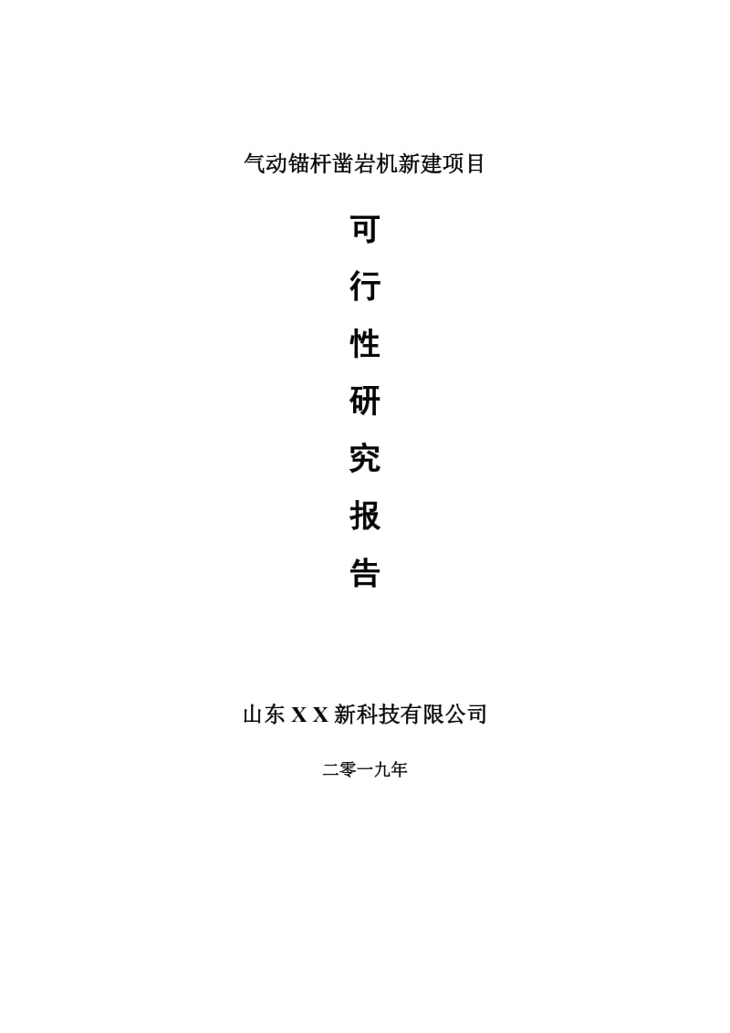 气动锚杆凿岩机新建项目可行性研究报告-可修改备案申请_第1页