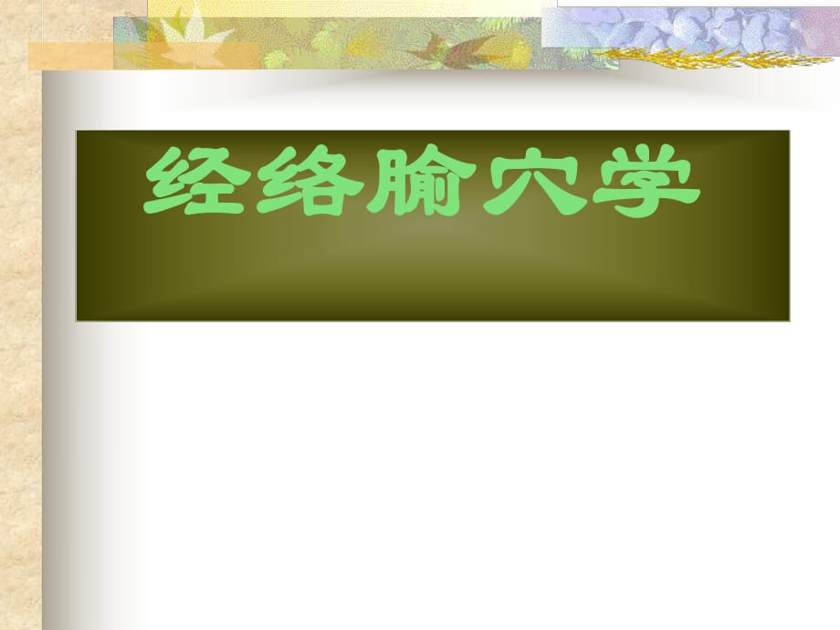 《經(jīng)絡腧穴學》PPT課件.ppt_第1頁