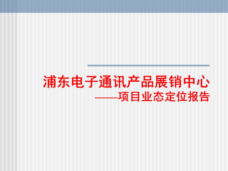上海浦东电子商城项目业态定位报告.ppt_第1页