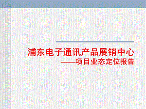 上海浦东电子商城项目业态定位报告.ppt