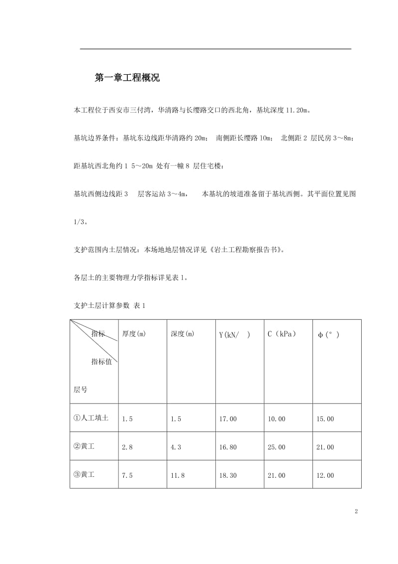 0087 陕西物资储备管理局职工培训中心降水及基坑支护施工方案_第2页