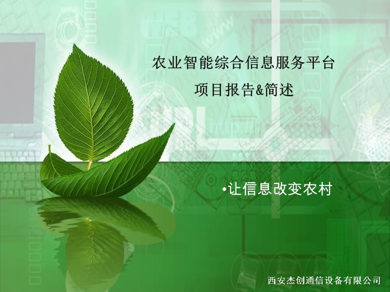 農(nóng)業(yè)智能綜合信息服務(wù)平臺(tái)項(xiàng)目報(bào)告.ppt_第1頁(yè)