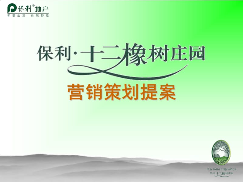 保利武汉十二橡树庄园营销策划提案.ppt_第1页