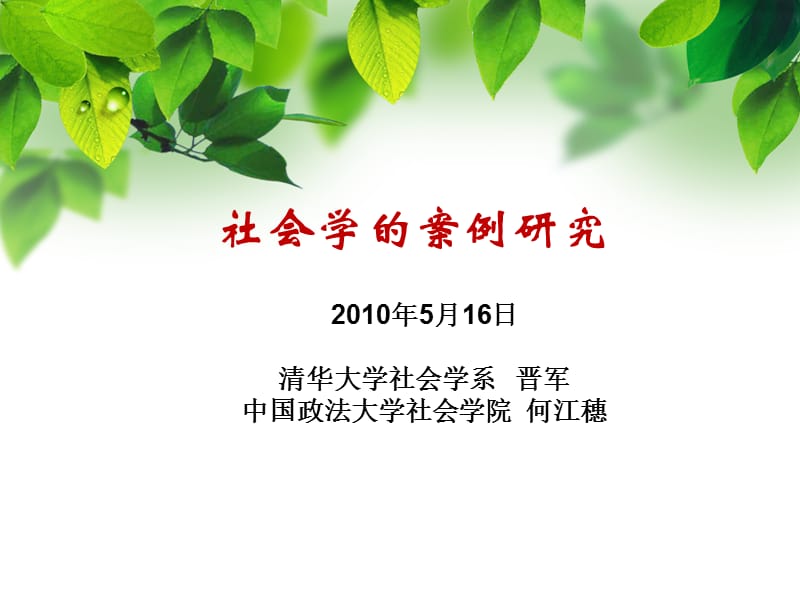 社会学的案例研究下.ppt_第1页