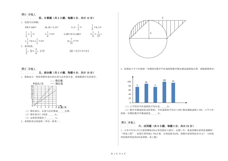 2019年实验小学小升初数学综合练习试卷C卷 长春版（附答案）.doc_第2页