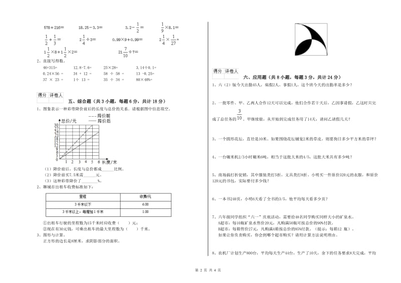 2019年实验小学小升初数学考前检测试卷A卷 江西版（附解析）.doc_第2页