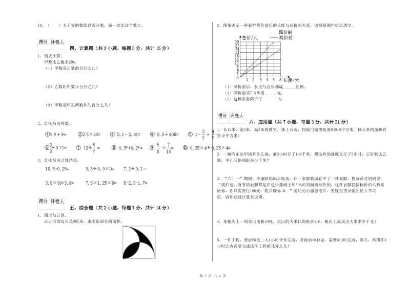 2020年六年级数学【下册】每周一练试题 赣南版（附解析）.doc_第2页