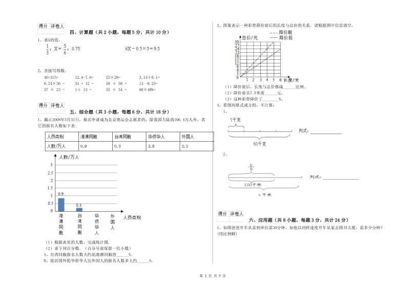 2019年实验小学小升初数学能力测试试卷C卷 长春版（附答案）.doc_第2页