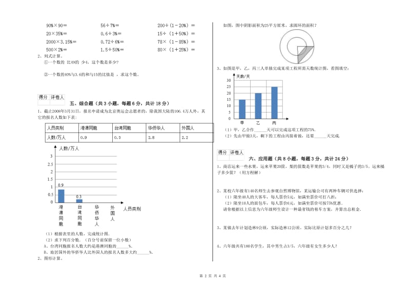 2019年实验小学小升初数学自我检测试卷C卷 江苏版（附解析）.doc_第2页