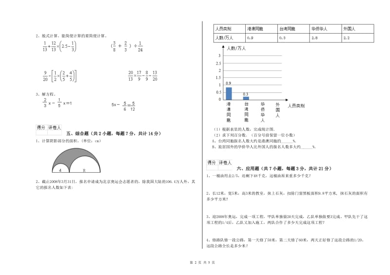 2019年六年级数学【下册】全真模拟考试试题 外研版（附解析）.doc_第2页