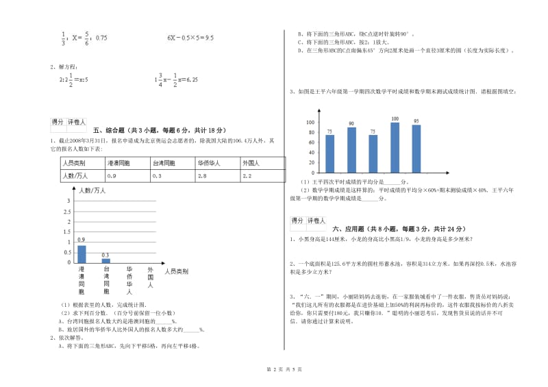 2019年实验小学小升初数学过关检测试卷D卷 新人教版（附答案）.doc_第2页