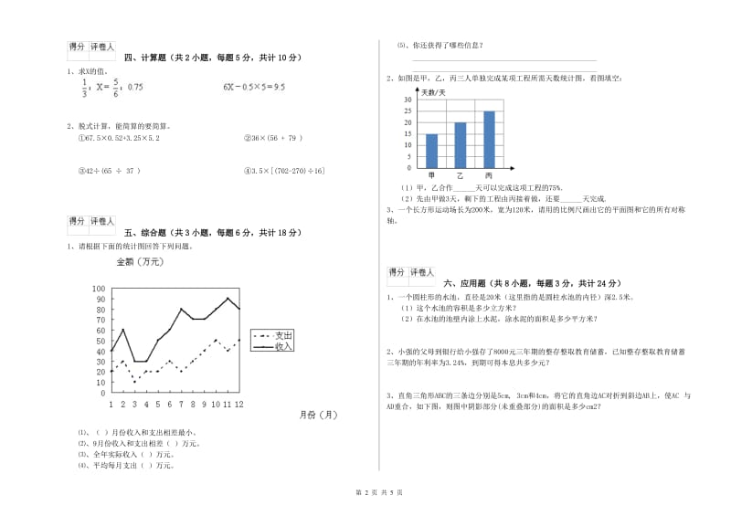 2019年实验小学小升初数学考前检测试题A卷 长春版（附解析）.doc_第2页