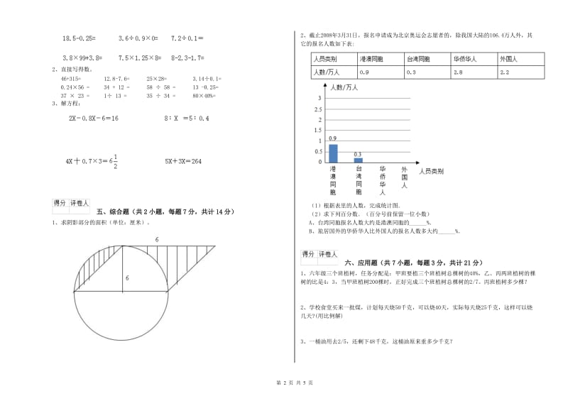 2019年六年级数学【下册】综合练习试题 北师大版（附解析）.doc_第2页