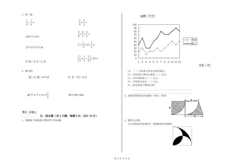 2019年实验小学小升初数学综合练习试卷D卷 江西版（附答案）.doc_第2页