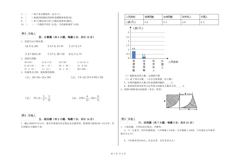 2020年六年级数学【下册】期末考试试题 赣南版（附解析）.doc_第2页