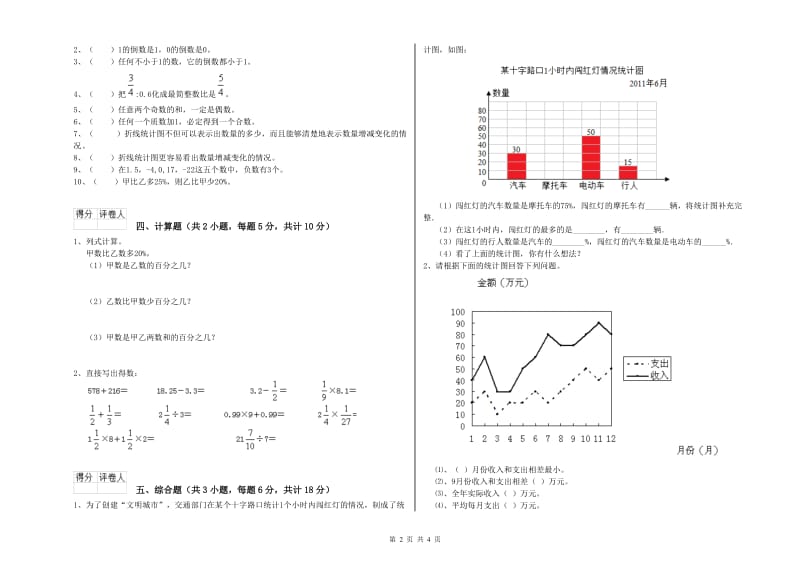 2019年实验小学小升初数学考前练习试卷B卷 豫教版（附答案）.doc_第2页