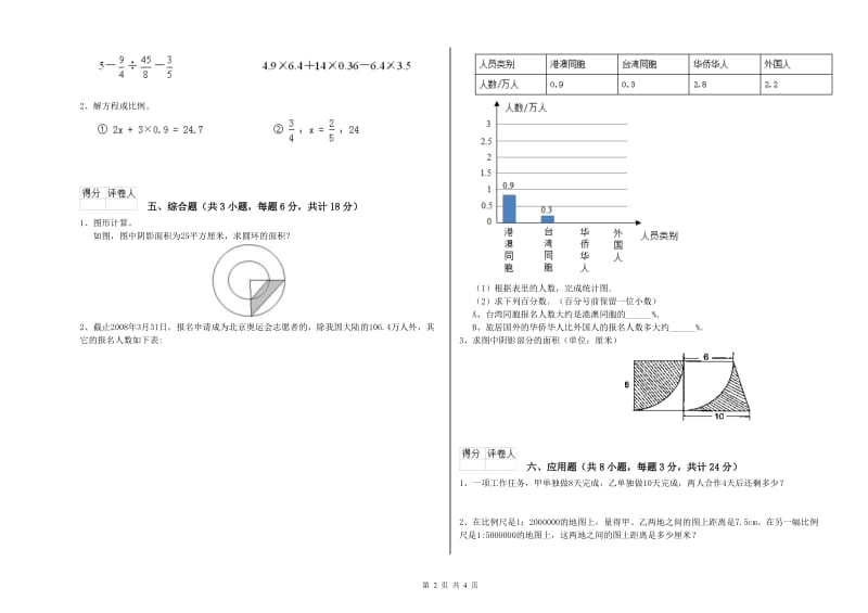 2019年实验小学小升初数学综合检测试卷B卷 人教版（含答案）.doc_第2页