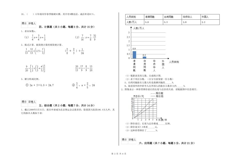 2020年六年级数学【下册】能力检测试题 北师大版（含答案）.doc_第2页