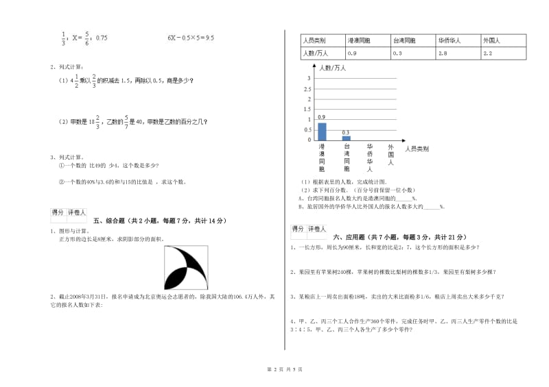 2020年六年级数学【上册】每周一练试题 赣南版（附解析）.doc_第2页