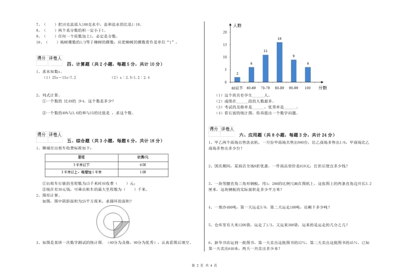 2019年实验小学小升初数学提升训练试卷A卷 沪教版（含答案）.doc_第2页