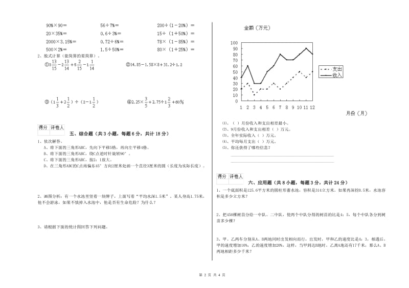 2019年实验小学小升初数学自我检测试卷D卷 沪教版（附解析）.doc_第2页