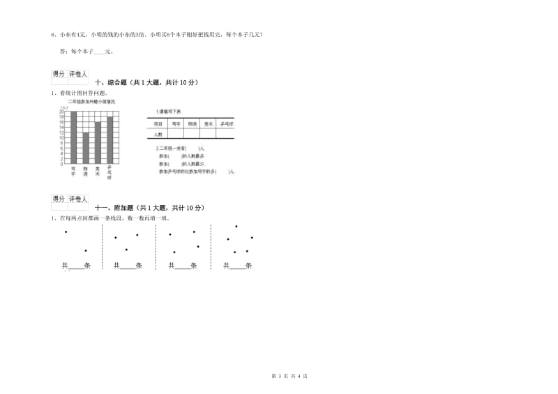 2020年二年级数学【上册】开学考试试卷D卷 附答案.doc_第3页