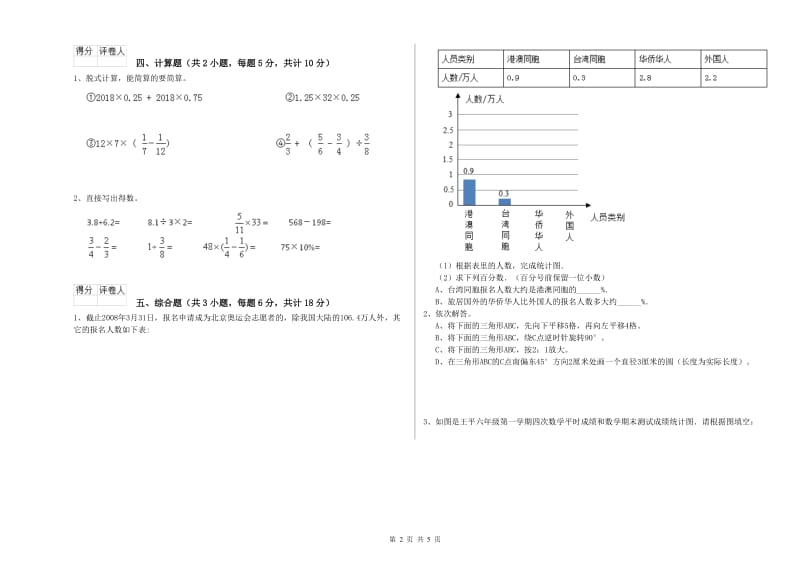 2019年实验小学小升初数学能力测试试卷C卷 赣南版（附答案）.doc_第2页