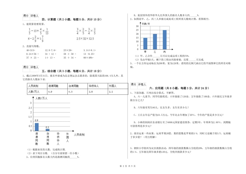 2019年实验小学小升初数学过关检测试卷C卷 长春版（附答案）.doc_第2页