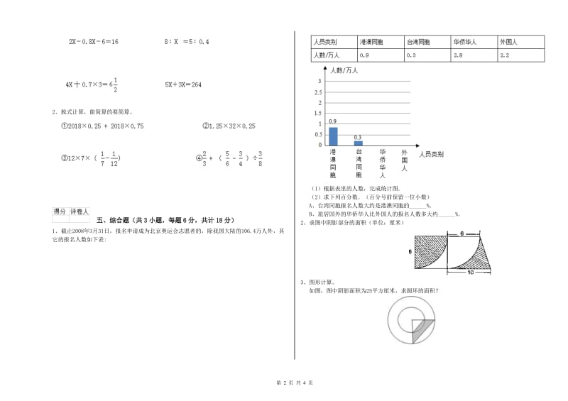 2019年实验小学小升初数学自我检测试卷A卷 上海教育版（附解析）.doc_第2页