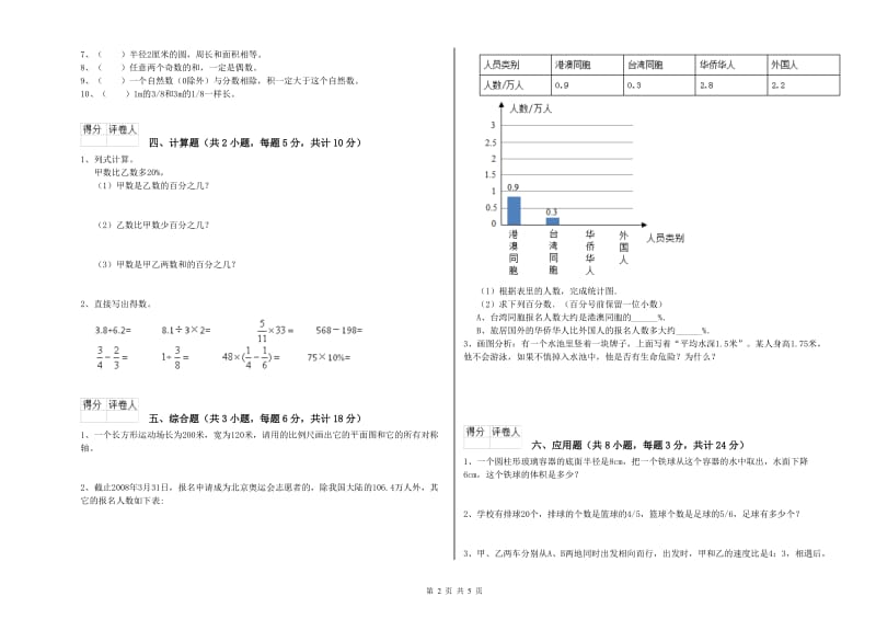 2019年实验小学小升初数学能力检测试卷C卷 浙教版（附解析）.doc_第2页