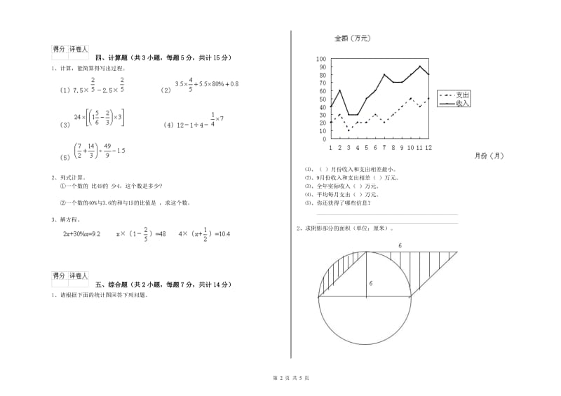 2020年六年级数学上学期综合检测试题 新人教版（附解析）.doc_第2页