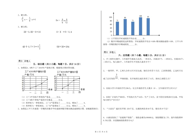 2019年六年级数学【上册】开学检测试卷 长春版（附解析）.doc_第2页