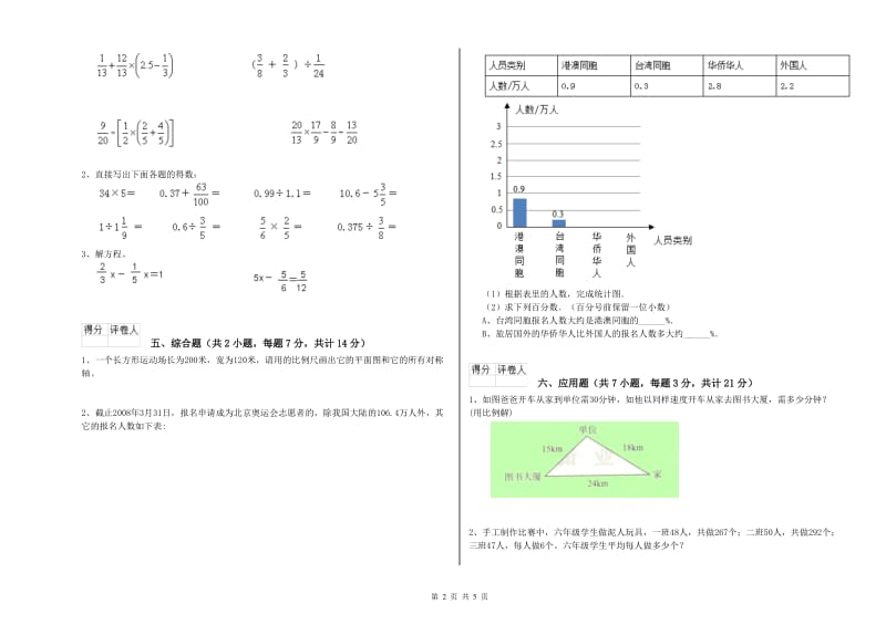 2019年六年级数学【下册】全真模拟考试试题 苏教版（附解析）.doc_第2页