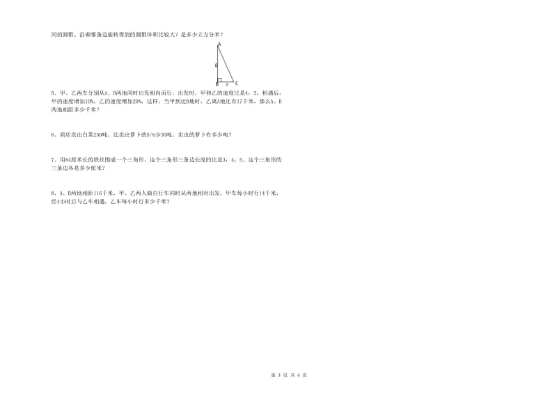 2019年实验小学小升初数学模拟考试试卷B卷 上海教育版（含答案）.doc_第3页