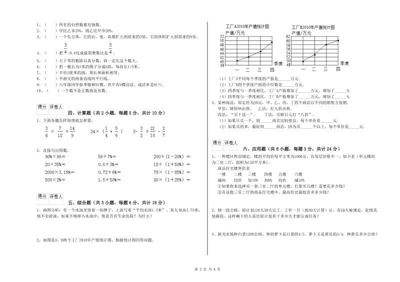 2019年实验小学小升初数学每周一练试卷A卷 新人教版（含答案）.doc_第2页