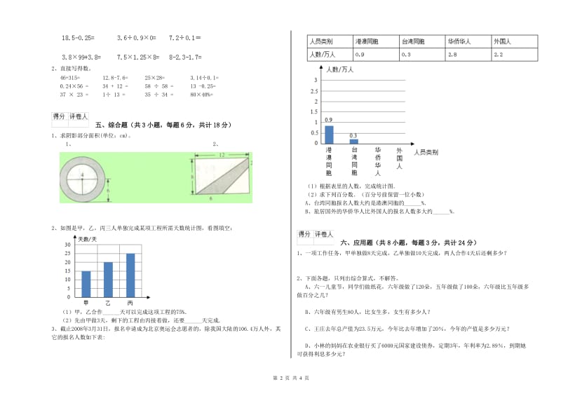 2019年实验小学小升初数学考前练习试卷A卷 人教版（含答案）.doc_第2页