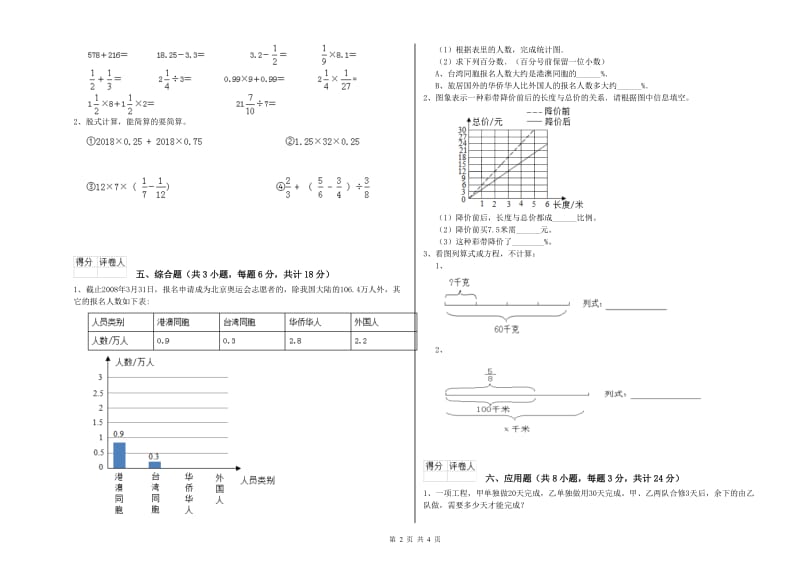 2019年实验小学小升初数学综合检测试题D卷 江西版（含答案）.doc_第2页