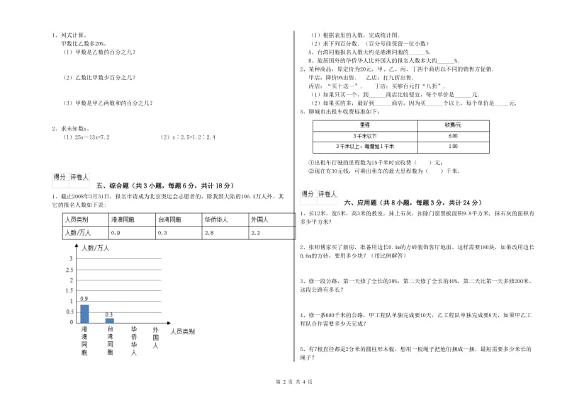 2019年实验小学小升初数学每周一练试题C卷 江西版（附解析）.doc_第2页