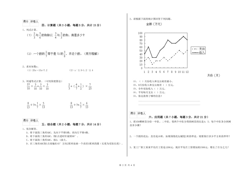 2020年六年级数学下学期开学检测试卷 江西版（附解析）.doc_第2页