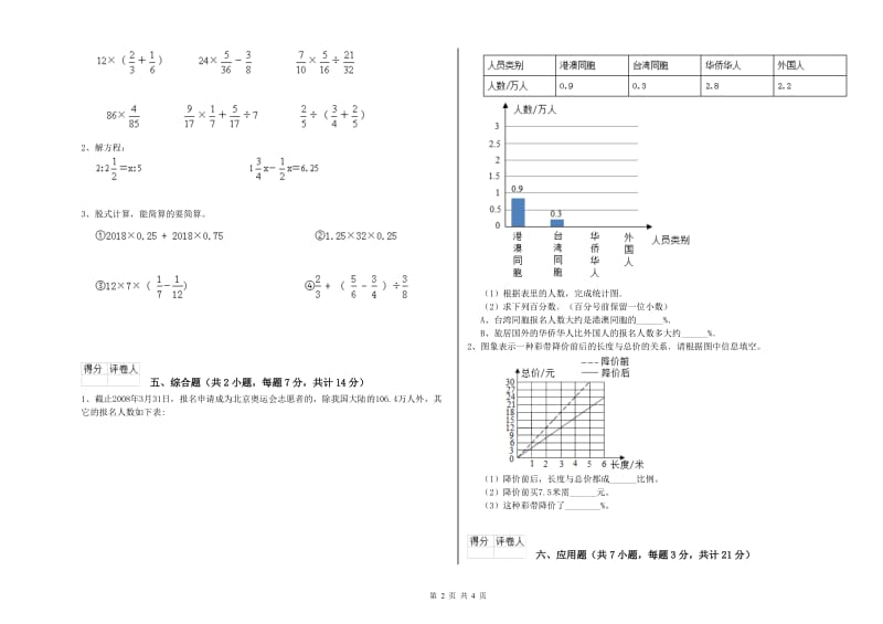 2020年六年级数学【下册】自我检测试题 上海教育版（附解析）.doc_第2页