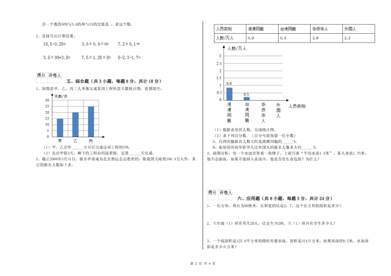 2019年实验小学小升初数学综合练习试卷C卷 豫教版（附答案）.doc_第2页