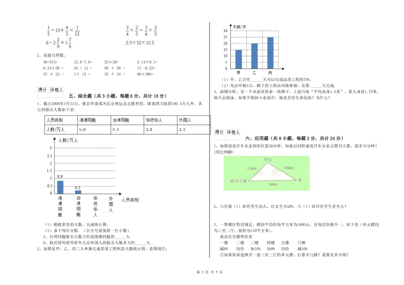 2019年实验小学小升初数学自我检测试卷D卷 西南师大版（附答案）.doc_第2页