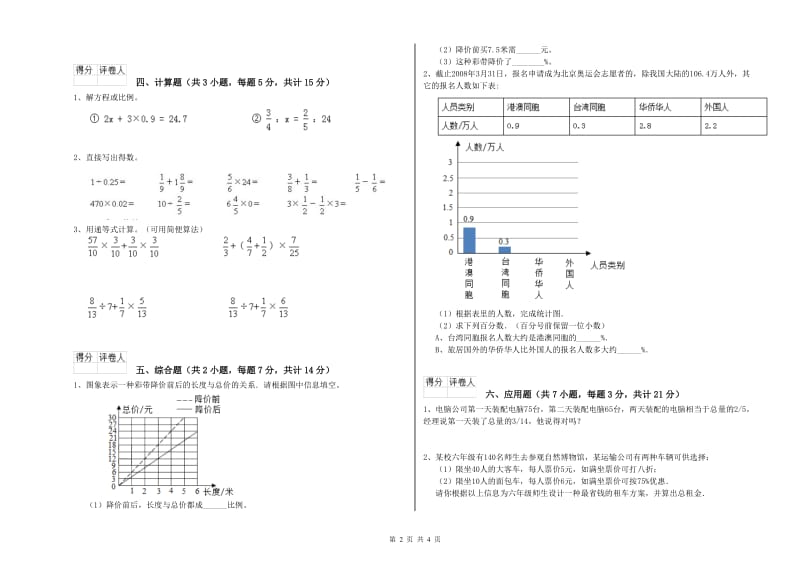 2019年六年级数学【上册】综合检测试题 江西版（附解析）.doc_第2页