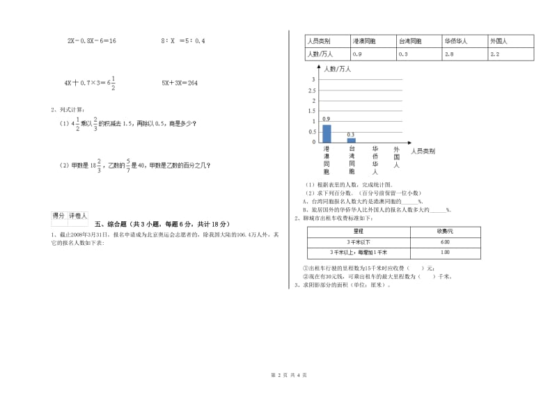 2019年实验小学小升初数学模拟考试试卷D卷 外研版（附答案）.doc_第2页