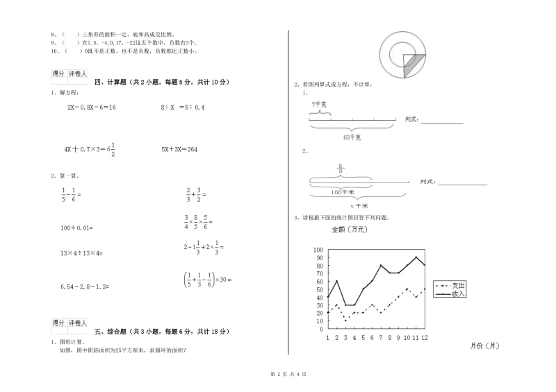 2020年实验小学小升初数学全真模拟考试试卷B卷 上海教育版（附解析）.doc_第2页