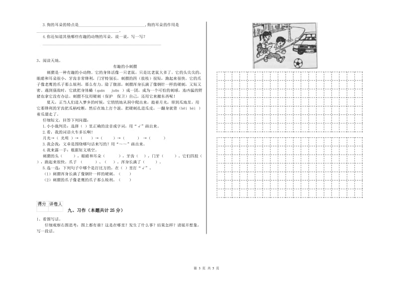 2020年实验小学二年级语文下学期期中考试试题 长春版（附解析）.doc_第3页