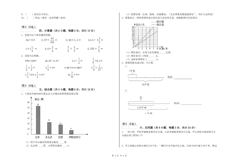 2020年实验小学小升初数学能力提升试卷B卷 上海教育版（附答案）.doc_第2页